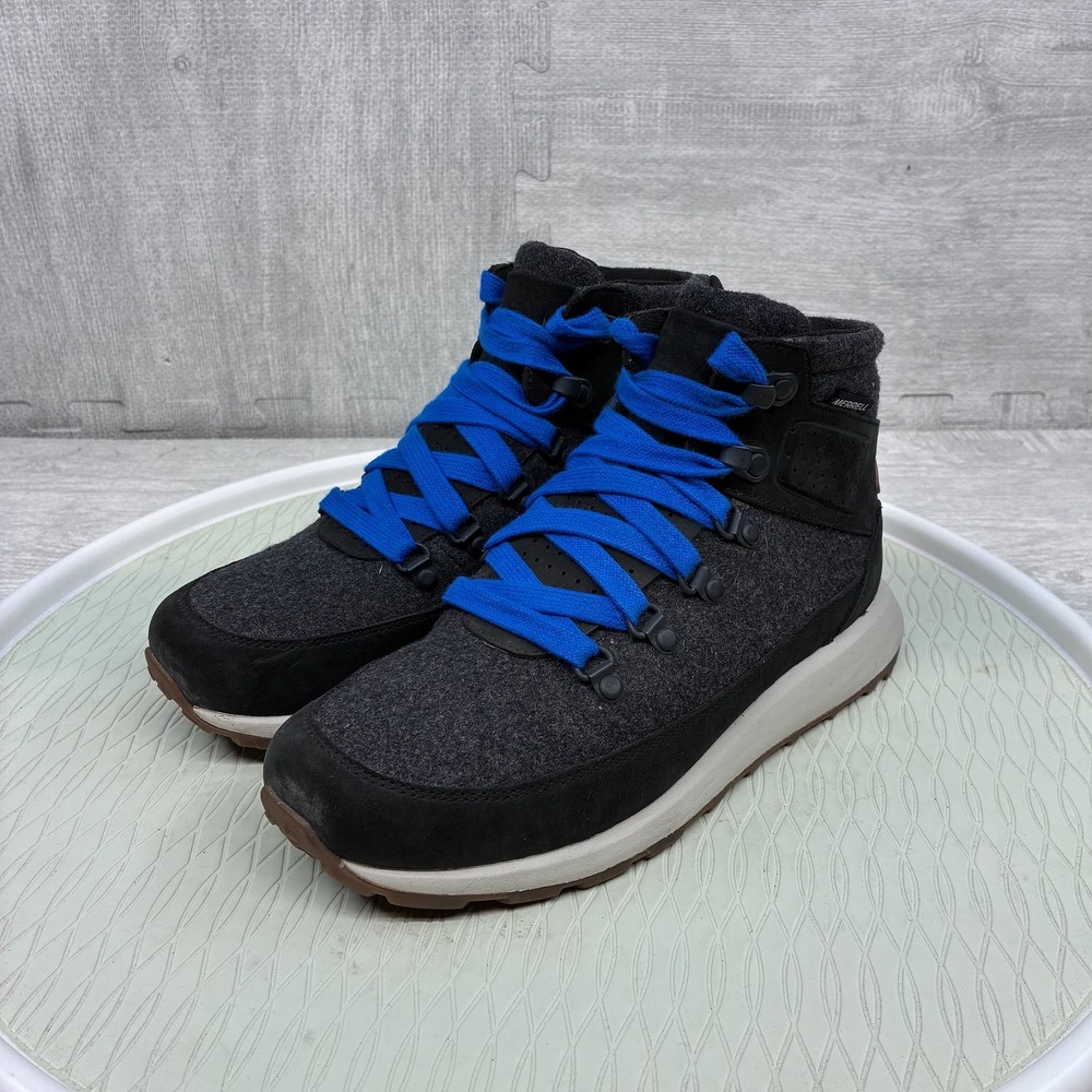 Merrell Ashford Classic Chukka Boots Women's 7 Black Leather Blue Lace J17932
